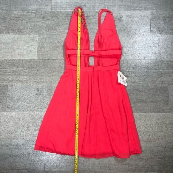 Fame And Partners Watermelon Pink Plunging Neckline Cut Out Mini Dress Women’s 4 - Picture 13 of 16
